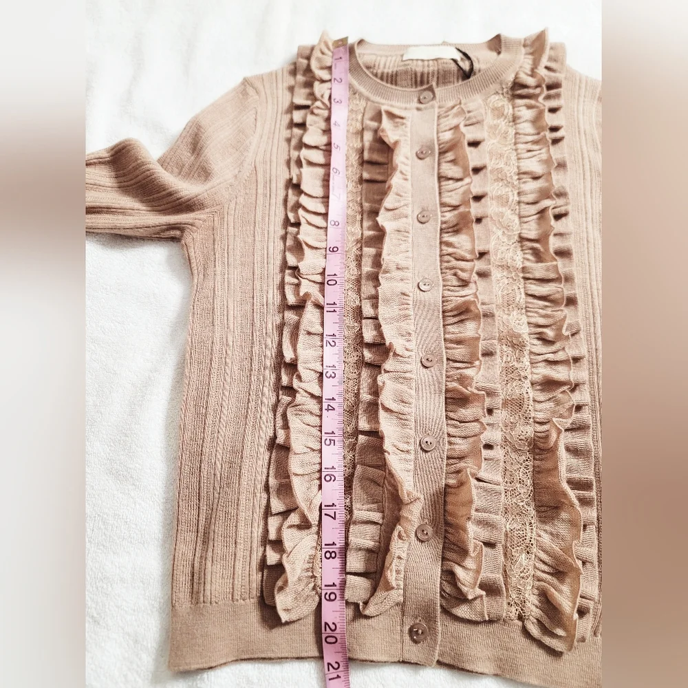 Ulla Johnson Beige Ruffle Cardigan - Picture 4 of 12